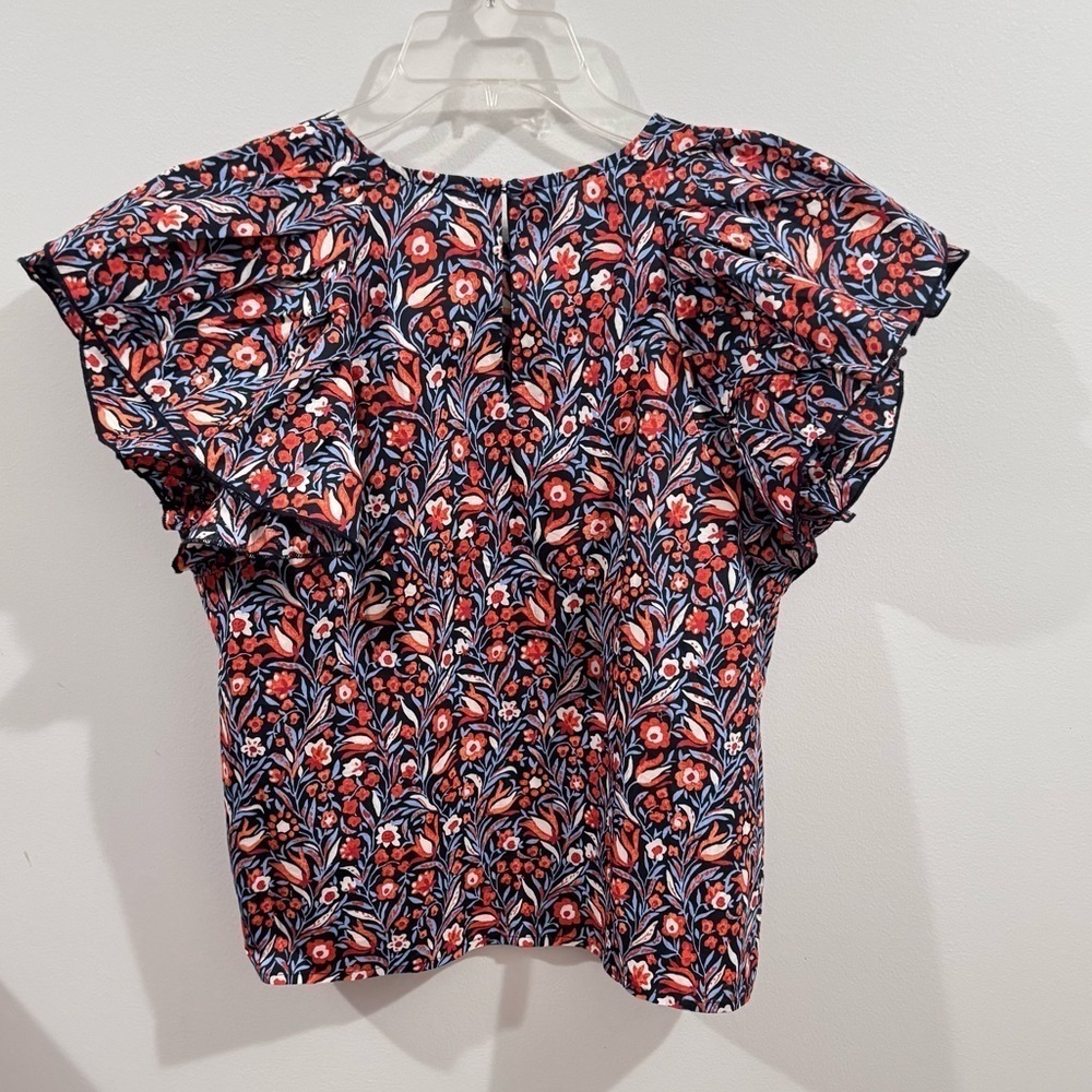 NWT Sur La Vague Floral Ruffle Short Sleeve Top Size Small/Medium - Picture 6 of 7